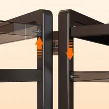 可扩展厨房锅具收纳架适用于电饭煲微波炉空气炸锅收纳 - 黑色 - 查看 6