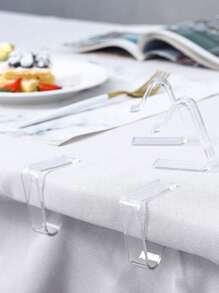 1/2/4/8 Pack Tablecloth Clips Clear Non-Slip Fixing Clips Kitchen Tablecloth Clips Home Tablecloth Non-Slip Fixers Clear Plastic Tablecloth Clips Suitable For Wedding Parties And Family Dinner Tablecloth Fasteners Kitchen And Restaurant Hotel Essential Gadgets - Multicolor - View 4