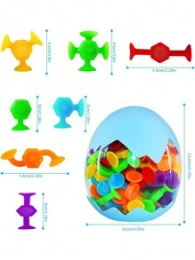 11/16/24/48 stuks zuignap speelgoed, bouwstenen eierschaal, educatief speelgoed, zachte siliconen bouwset, sensorische zuignapset, Halloween, kerstcadeau