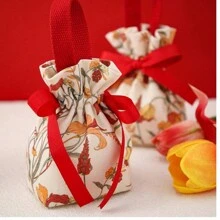 1/5/10pcs/Pack High Quality Gift Packaging Bags, Wedding, Christmas, Birthday Party Small Gift Bags, Drawstring Pouches