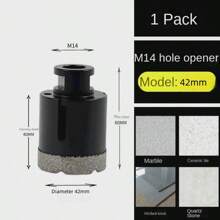 M14 Brazed Diamond Hole Opener, 125 Type Angle Grinder, M14 Thread Brazing, Ceramic Tile Drilling Tool, Drill Bit, Hand Grinder Special Drilling Tool, Suitable For: Marble/Granite/Pebble/Quartz/Concrete/Glass Stone Rhinestone Drilling Unit, Tool Accessories, Model: 6-100mm