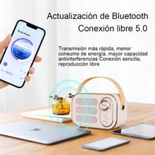 Altavoz portátil retro del bluetooth, mini altavoz portátil inalámbrico de gran volumen - Verde - Ver 4