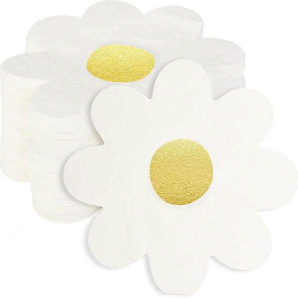 16 Stück Papierservietten mit Gänseblümchen Muster, Einweg Mittag- und Abendessen Servietten für Geburtstag, Hochzeit Partys, Tischdekoration, Weihnachten