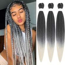 26英寸金色预拉伸编发，3包，预拉伸无结编发接发，适用于EZ Braid编发工具 - 彩色 - 查看 17