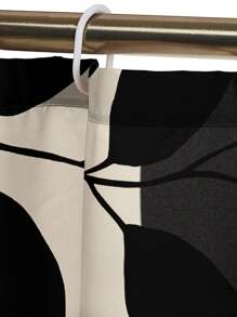 1pc/4pcs Line Patchwork Abstract Pattern Multifunctional Waterproof Bathroom Shower Curtain With 12 Hooks, Anti-Slip Bath Mat, U-Shape Toilet Mat And Round Toilet Seat Cover, Bathroom Set For All Occasions Home Bathroom Decor Fall Decor Bathroom Accessories Back To School