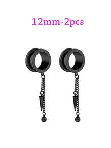 1 对耳道和耳塞不锈钢耳环尺寸适合女士男士耳垂式哈巴狗