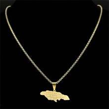 Map Of Jamaica Pendants Necklaces For Women Men Stainless Steel Gold Silver Color Country Geography Chain - Necklace - View 4