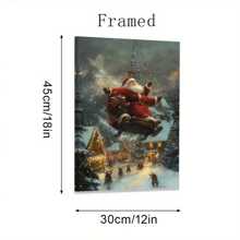 Christmas Poster Christmas Wall Decoration Painting, Canvas Printing Retro Poster, Suitable For Room Aesthetics, Bedroom, Bathroom, Living Room, Bar, Office, Dormitory Decoration-1 Pc Wooden Framed Canvas Painting Thickness Cm/0.9inch High Quality Wall Art Prints Poster Direct Hanging Wall Picture Decor For Home Gifts, Christmas Gifts, Living Room, Bath Room, Bedroom, Kitchen - 12*18inch(30*45CM) - View 1
