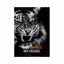 1pc Wall Arts Posters Modern Quotes Animals Inspirational Phrases Poster Printing Inspirational Words Wall Art Canvas Painting Tiger Lion Leopard Eagle Office Decoration Home Decoration Canvas Art, Frameless - Multicolor - View 28