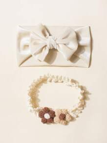 2 Pcs Baby Girl Headband For Newborn Baby 0-3 Years Bow Headband Toddler Girl Fall Clothes Kid Headbands Children Accessories Celebration Day Anniversary Party Decorations Red Bow Headbands Red Accessories Christmas Accessories