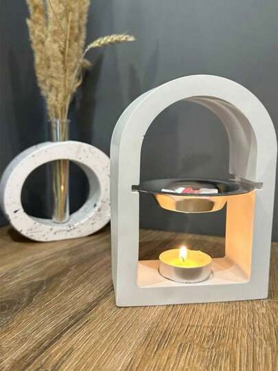 3 peças de suporte de vela de óleo essencial de atmosfera geométrica molde de silicone faça você mesmo gesso cimento cera derretedor difusor de aroma suporte de vela de silicone artesanato presente para decoração de casamento, festa, mesa de jantar, decoração de casa feita à mão