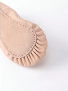 芭蕾舞鞋 PU 皮革平底芭蕾舞鞋儿童女童芭蕾舞鞋舞蹈练习鞋适合幼儿/小孩/大童/男孩 - 藕粉色 - 查看 3