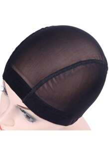 Mesh Dome Cap For Wig Making 1pc Stretchable Dome Mesh Lace Front Wig Caps For Women (Black) - Multicolor - View 3