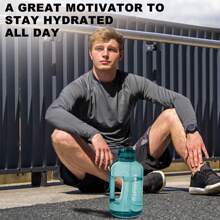 GIFUBOWA Botella de agua grande de 3L con asa y pajita, 105 onzas, jarra deportiva gigante de 0.8 galones, botellas motivacionales de 3 litros a prueba de fugas para el gimnasio, yoga, acampada, exterior y viajes - Multicolor - Ver 7