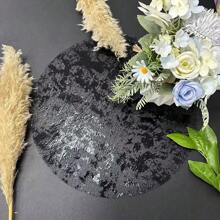 12 tovagliette monouso 40/50 dorate, 13" tovagliette rotonde in maglia metallica glitterata e dorata, centrini di carta velina metallica dorata, decorazioni da tavolo per matrimonio, compleanno e feste