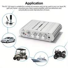 12V 400 Watt 2.1Channel Car Audio Stereo Amplifier Speaker Power Class A / B Amp