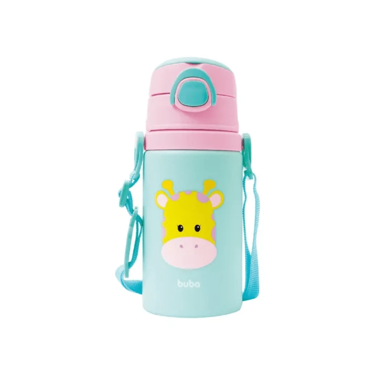 Stainless Steel Children's Thermal Bottle With Silicone Animal Straw Buba