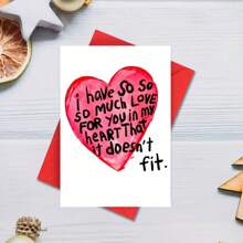 1pc,A Unique Greeting Card, I Love You So Much, Creative Text Pattern, Funny Birthday Card, Anniversary Gift, Valentine's Day Gift, Proposal Card, Greeting Card For Wife, Husband, Romantic Gift -With Envelope