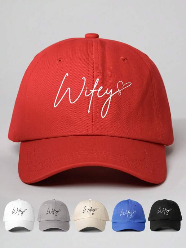 Boné de beisebol ajustável com estampa "Wifey" para áreas externas, chapéu de sol casual adequado para primavera, outono, viagens, praia, homens, estilo Y2K
