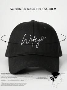 1 件户外印花“Wifey”可调节棒球帽，防晒休闲帽，适合春秋旅行、海滩度假、男士、Y2K 风格