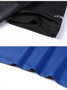 2pcs/Set Men's Ombre Gradient Short Sleeve T-Shirt And Drawstring Waist Ankle-Length Sweatpants, Suitable For Outdoor Running, Gym Workout