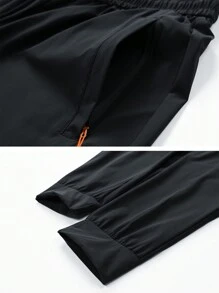 2pcs/Set Men's Ombre Gradient Short Sleeve T-Shirt And Drawstring Waist Ankle-Length Sweatpants, Suitable For Outdoor Running, Gym Workout