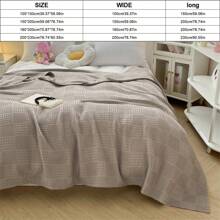 1pc Soft & Comfortable Waffle Gauze Blanket - 100% , Skin-Friendly, Solid Color, Suitable For Bed, Sofa, Pillow - Perfect For Relaxing And Cuddling