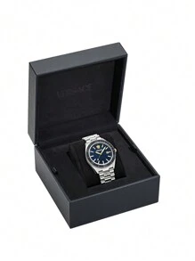 Versace V Dome 石英手錶，藍色，42 毫米，藍寶石水晶，VE8E00324 - 銀色 - 查看 5