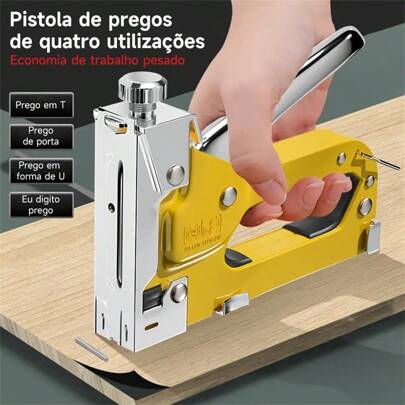 Grampeador de Tapeceiro Alta Pressão Profissional Manual + 600 Grampos Ferramentas Profissional - Entrega rápida
