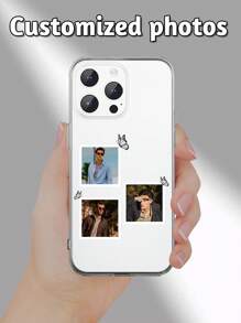 1 st. Aanpasbare zachte hoes compatibel met Apple iPhone 15,14,13,12,11 Pro Max, gepersonaliseerd fotolijstpatroon, helder met precisielensgat, beschermende telefoonhoes compatibel met iPhone 7Plus, 16, 16Pro