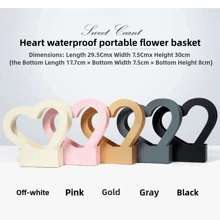 5pcs 12 Inch Waterproof Cardboard Heart Shaped Hollow Gift Boxes With Handles (Ribbon Can Be Added), Suitable For Teachers' Day, Valentine's Day And Other Occasions - Multicolor - View 3
