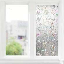 1 Roll Electrostatic Glueless Tulip Decorative Art Glass Window Film - Translucent Opaque Window Sticker For Living Room Office Home Decor With Laser Craft Design,90s Fashion, Gift, Living Room Decor, Home Bedroom Refresh,Kitchen Ideas, Bathroom Decor,Stickers,Wall Decal, Vinyl Decal For Home Decorations,Spring Decoration Items Refresh Your Home,Rama Decoration Stickers - White - View 7