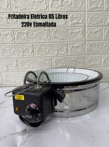 Fritadeira Eletrica Oléo Tacho Esmaltada 220v 05 Litros Industrial Cozinha Restaurante Tachão Esmaltado - Entrada do Brasil (220V) - Visão 1