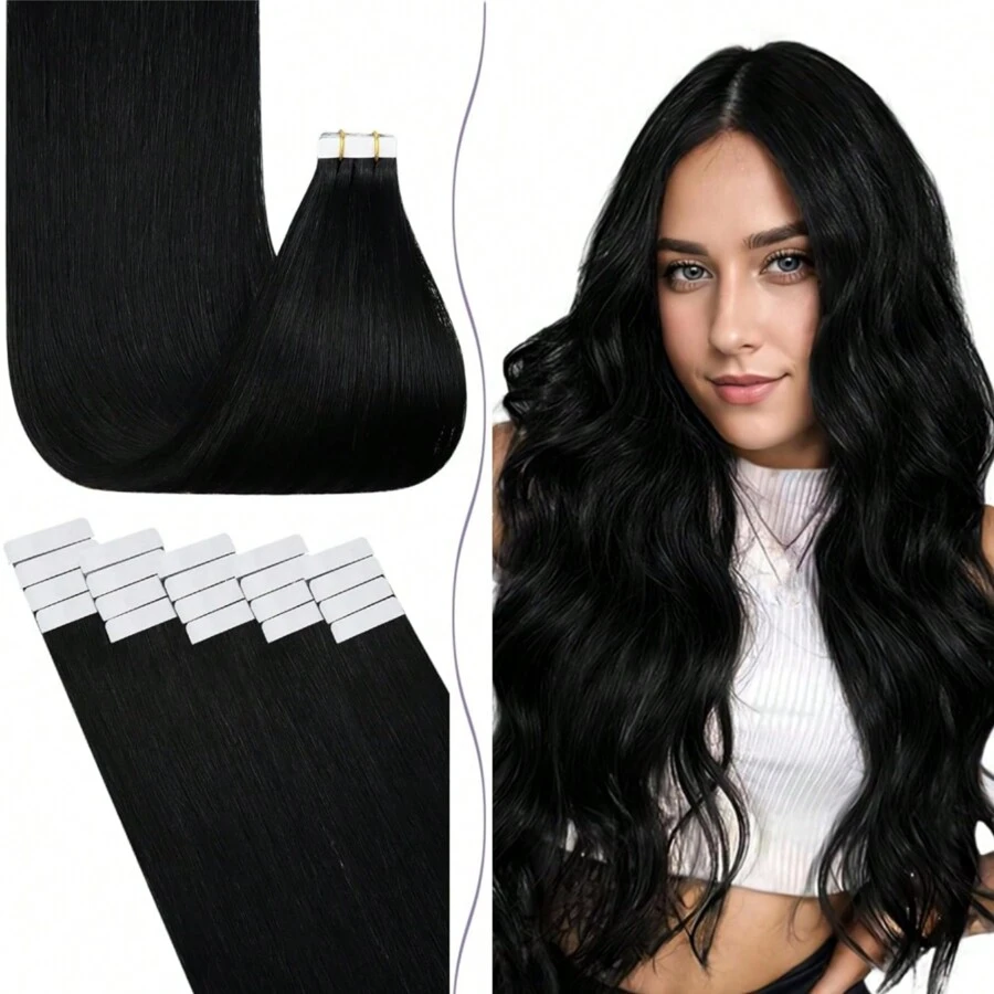 Tape In Hair Extensions Human Hair 100% Remy Human Straight Seamless Skin Weft Hair Invisible Straight Tape In Hair 20pcs 40/50g/Pack