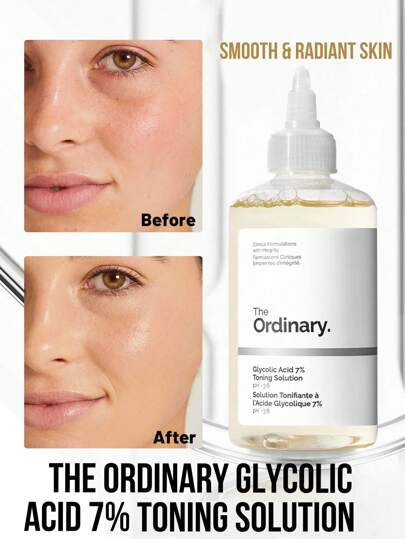  The Ordinary Glycolic Acid 7% Toning Solution, Exfoliation, Dead Skin Cells Removal, Improve Skin Texture, Dropper Design, Light Golden Orange Color, Refreshing And Non-Greasy, Dropper Design, Light Golden Orange Color, Refreshing And Non-Greasy