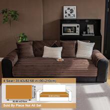 1 件简约风格柔软羊毛沙发套，4 季防滑宠物友好型沙发套，适用于卧室、客厅、办公室