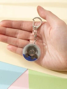 1 Pc Acrylic Cute Chimpanzees Keychain Funny Animal Theme Keychain Pendant Backpack Ornament/Bag Accessories/School Bag Accessories/Purse Pendant/Friend's Gifts Car Accessories Bag Charm Backpack For School