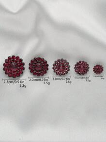 6 cái/gói Nút kim loại hình hoa tròn gợn sóng đính đá toàn bộ, trang trí may cho áo khoác, áo len, áo len cardigan, áo khoác, bó hoa, giày dép, túi xách, phụ kiện trang sức tự làm - Nhiều màu - Xem 29