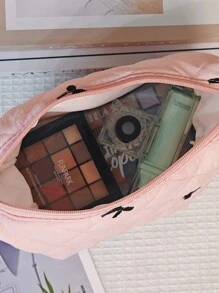 Ensemble de sacs cosmétiques matelassés avec nœud brodé pour femmes, sac à maquillage de grande capacité de couleur macaron mignon, sac de toilette léger et moelleux, convient pour le stockage de voyage et l'utilisation quotidienne. Peut être utilisé comme sac à maquillage pour étudiants, sac à maquillage pour la rentrée scolaire, organisateur de fournitures scolaires, organisateur de chambre, sac à maquillage essentiel pour les voyages, sac à maquillage essentiel pour les vacances, également un excellent cadeau pour les femmes, cadeau de Noël et idée de cadeau, Pochette, Pochette de maquillage, Essentiel de voyage - Multicolore - Voir 11