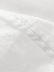 Camisa floja de manga de linterna redonda de bordado floral de unicolor de primavera/verano para mujer