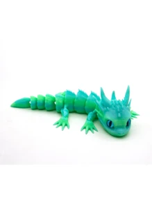3D Printed Mini Dragon Figurine With Realistic Eyes, Multi-Color Gradient Holographic Decor Toy - Multicolor - View 12