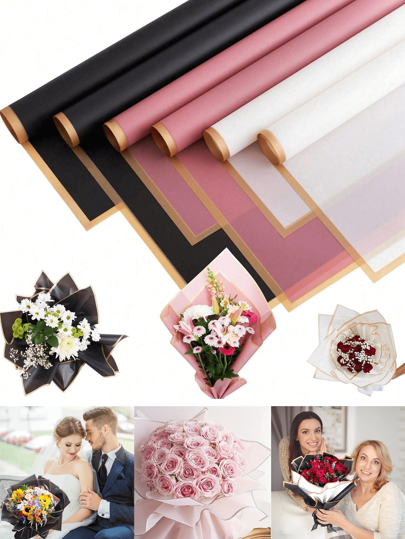 1 Set/10 piezas Papel de embalaje floral, Papel de envolver ramos, Papel de embalaje para regalo de San Valentín, Membrana de gelatina, Papel mate impermeable, Papel de embalaje decorativo para fiestas, Bodas, Día de la Madre, Temporada de graduación