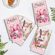2 szt. ściereczek wielkanocnych, uroczy wzór królika i jajek wielkanocnych, bardzo chłonne ściereczki kuchenne z motywem kreskówek, odpowiednie do dekoracji spotkań domowych, sezonowe ręczniki dekoracyjne, 17,7*27,5 cala