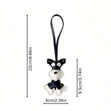 1 pieza Llavero con forma de perro Schnauzer de estilo de moda de PU, llavero de animal bonito, adecuado para bolsos, lindo accesorio colgante para bolso, novedoso llavero de mujer para llaves y billeteras, accesorio de coche, colgante para mochila escolar con diseño animal