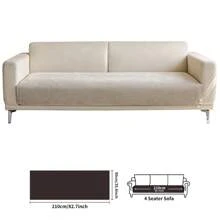 1pc Solid Color Waterproof Sofa Cover, Non-Slip, Pet-Friendly, Simple Style, Non-Sticky, Suitable For Bedroom, Living Room, Office Home Decor, Fits Single, Loveseat, 3-Seater, 4-Seater And Sectional Sofas