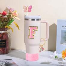 Cup Accessories Including Butterfly Straw Cap, Butterfly Letter Pendantwith Chain And Letter Sticker For Decorations