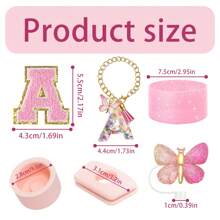 Cup Accessories Including Butterfly Straw Cap, Butterfly Letter Pendantwith Chain And Letter Sticker For Decorations