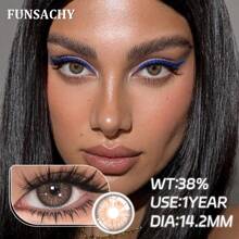 FUNSACHY Brown Contact Lenses, 14.2mm Natural Color Soft Disposable Contact Lenses, Suitable For Halloween Cosplay - Brown - View 4
