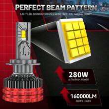 DrViAion 2pcs High Power 280W H4 H7 Car LED Headlights 160000LM H11 9005 HB3 9006 HB4 9007 HB5 9008 H13 9012 HIR2 LED Headlight Car Lights Bulbs For Auto - White - View 3