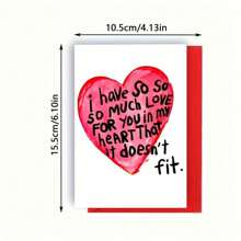 1pc,A Unique Greeting Card, I Love You So Much, Creative Text Pattern, Funny Birthday Card, Anniversary Gift, Valentine's Day Gift, Proposal Card, Greeting Card For Wife, Husband, Romantic Gift -With Envelope